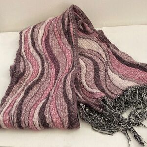 Purple lavender swirls Knit Scarf 50% wool fall trend whimsigoth urban